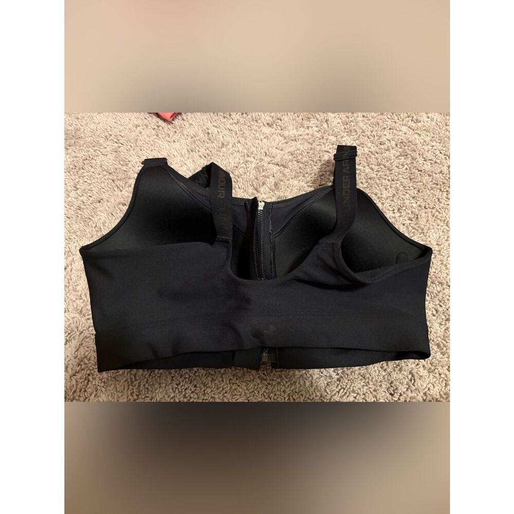 Under Armor Black Front-Zip High Support Sports Bra - Picture 2 of 3